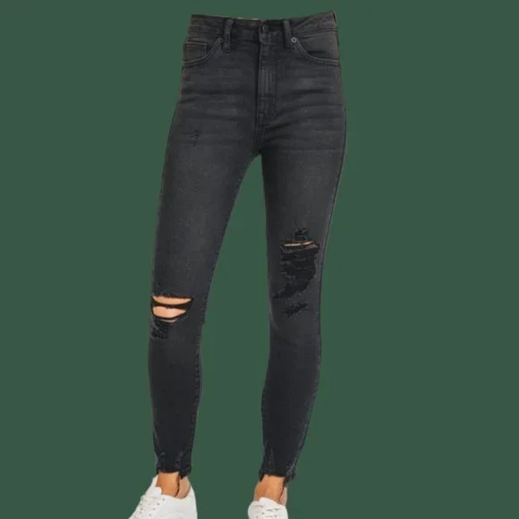 Just USA Jeans Just Usa Washed Black Skinny Jeans Ripped